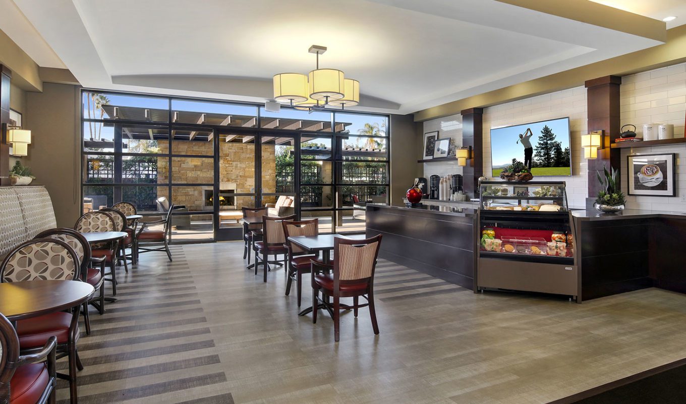 Burbank cafeteria with coffee bar and seating