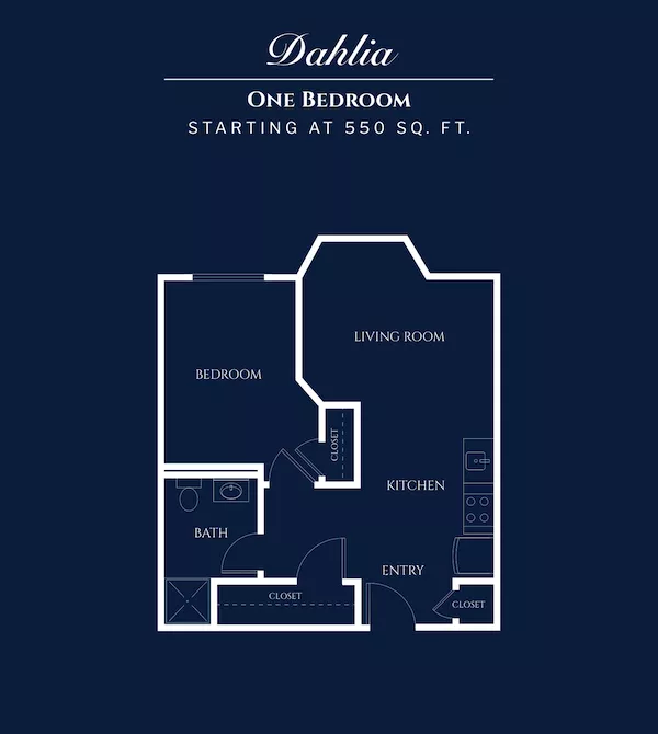 Floor plans for the Dahlia at Cathedral Hill.