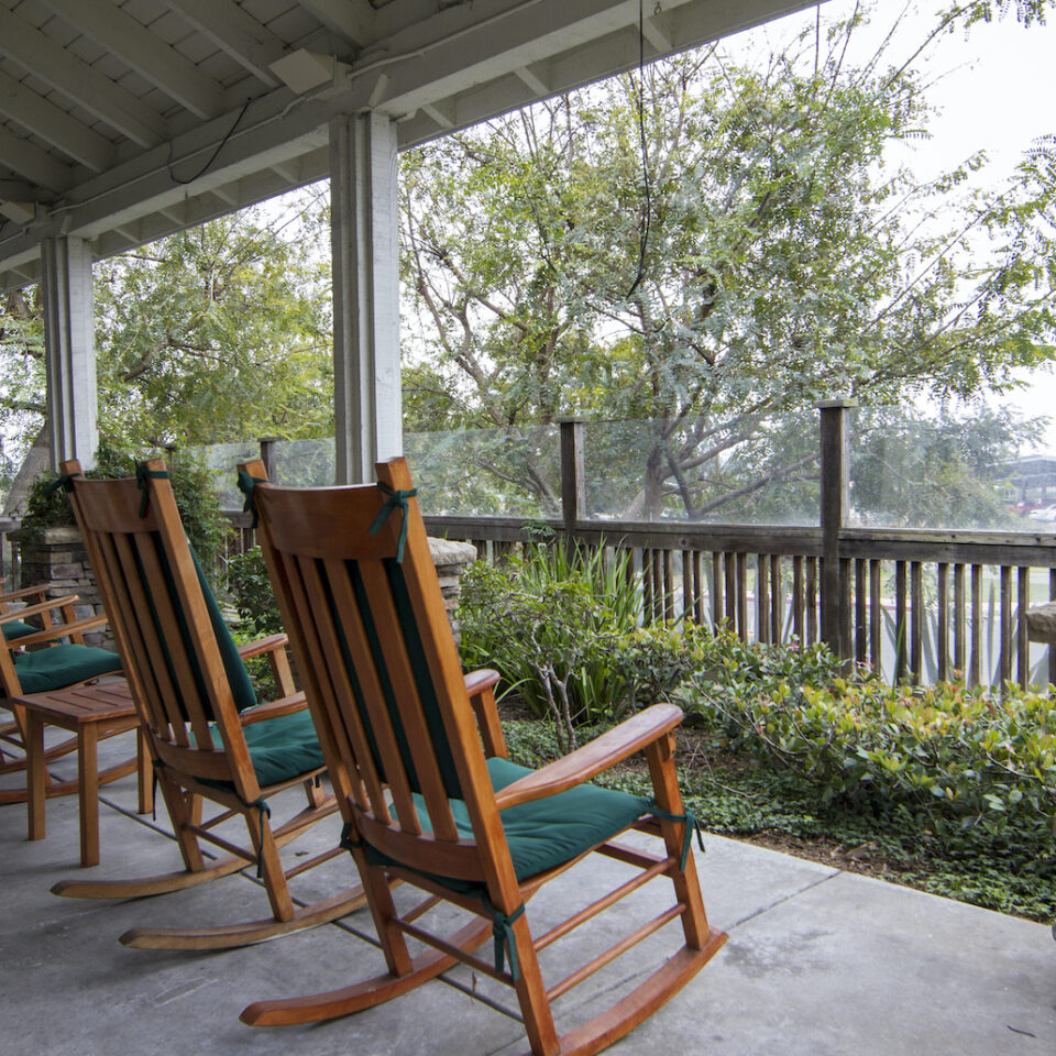 rocking chairs on outdoor patio
