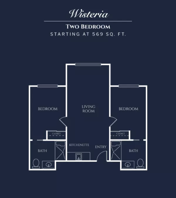 Floor Plans for the Wisteria unit.