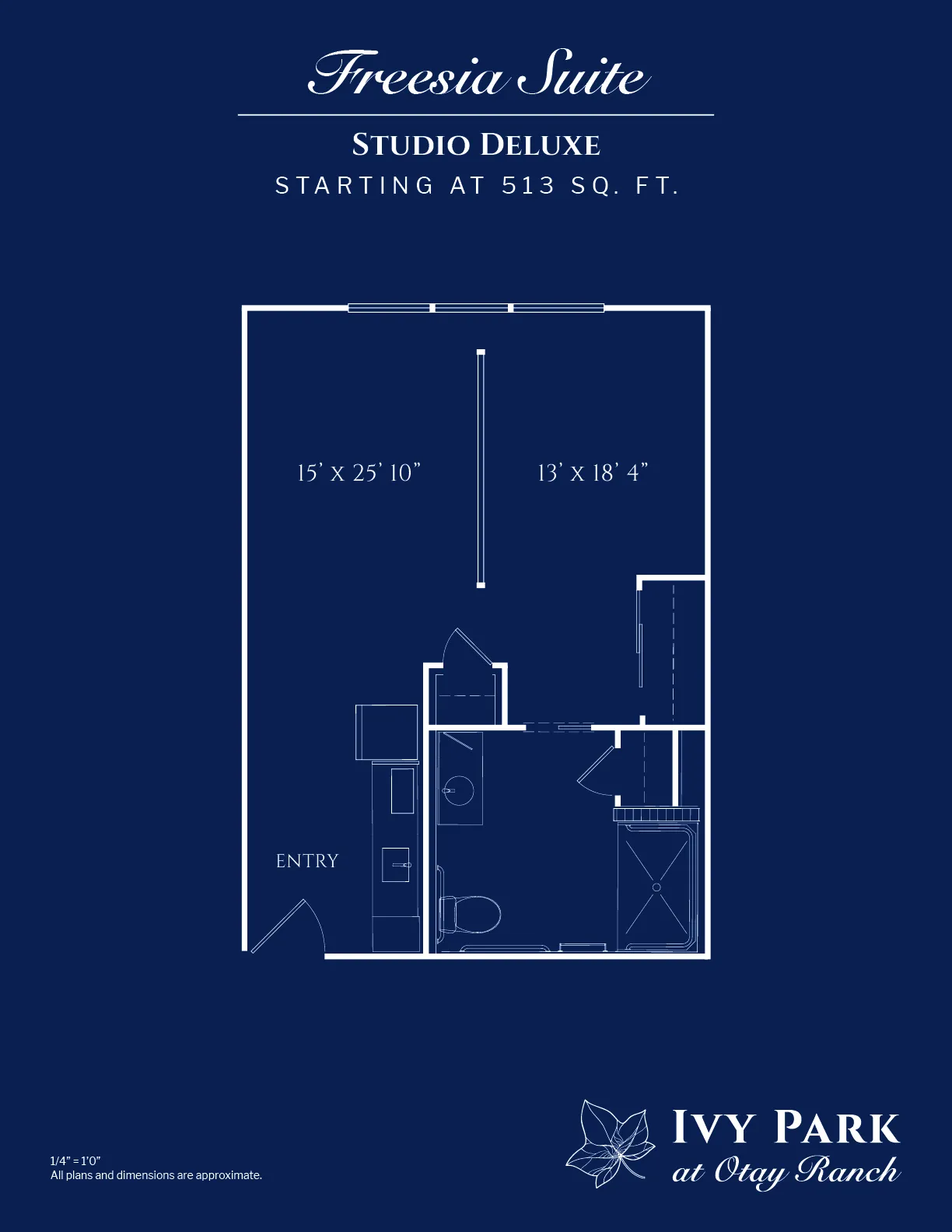 Floorplan for Freesia Private Studio Suite