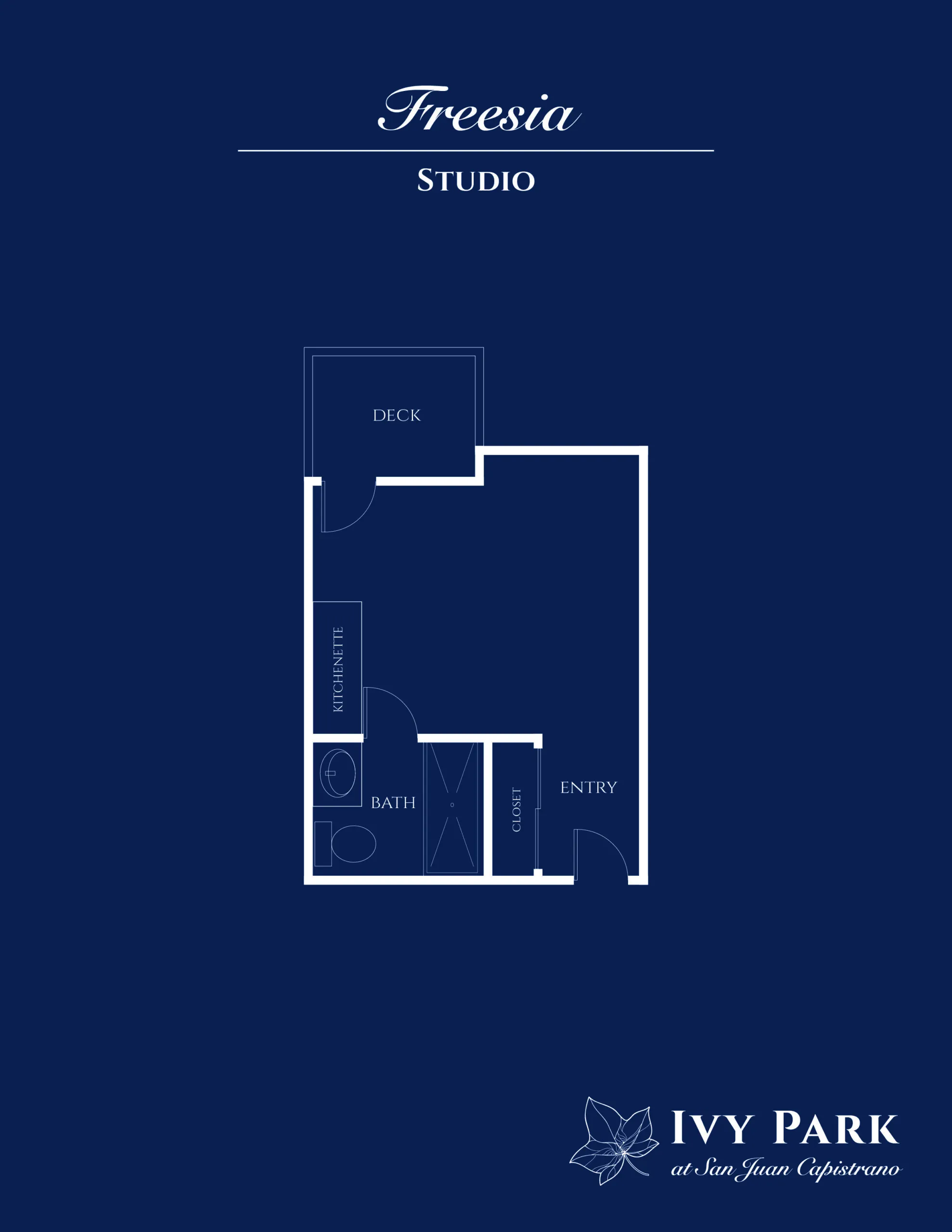Floor plans for the Freesia Studio.