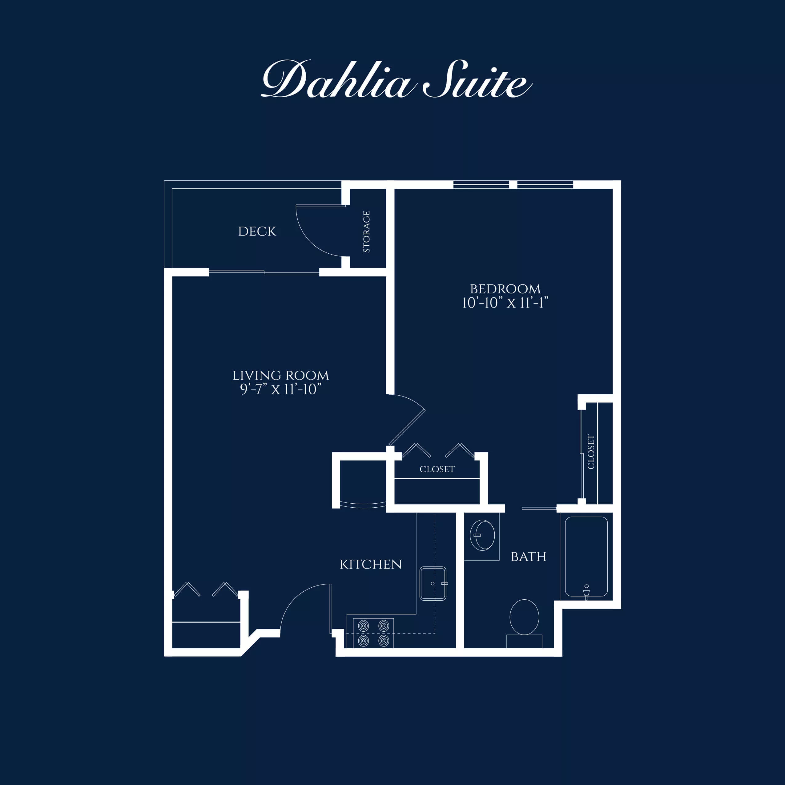 Floorplan of the Dahlia Suite