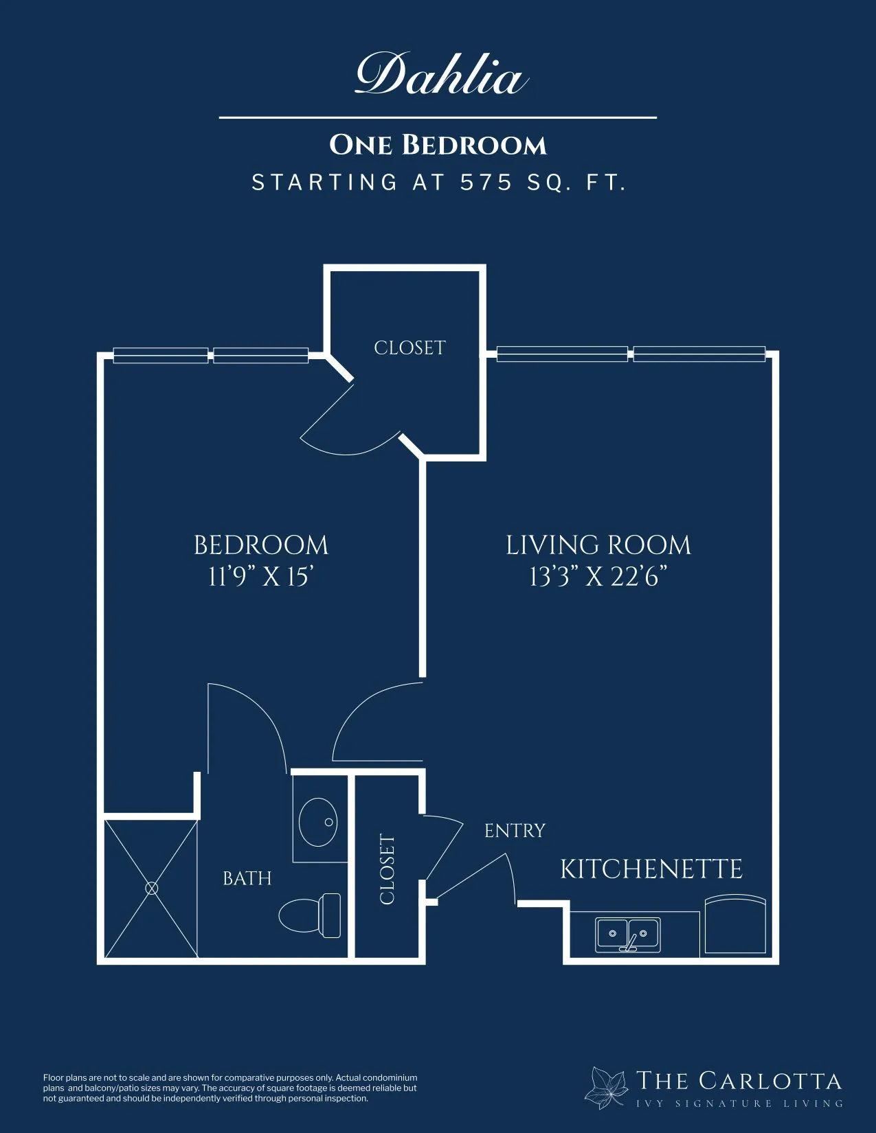Dahlia. One bedroom starting at 575 square feed