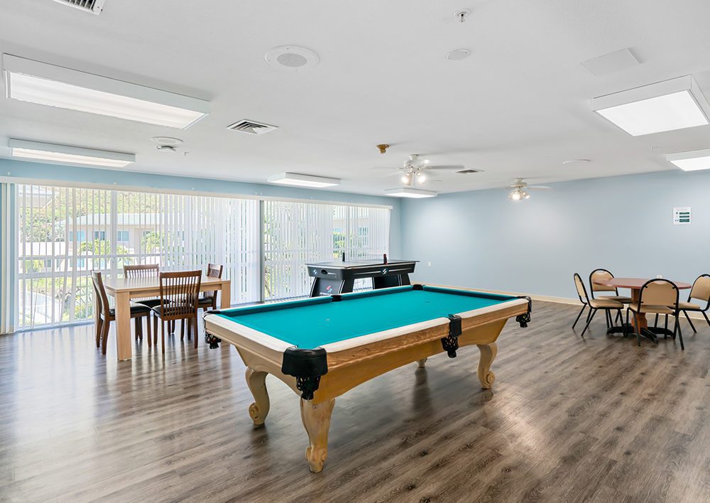 The Ivy Hawaii Kai Activity Room and pool table