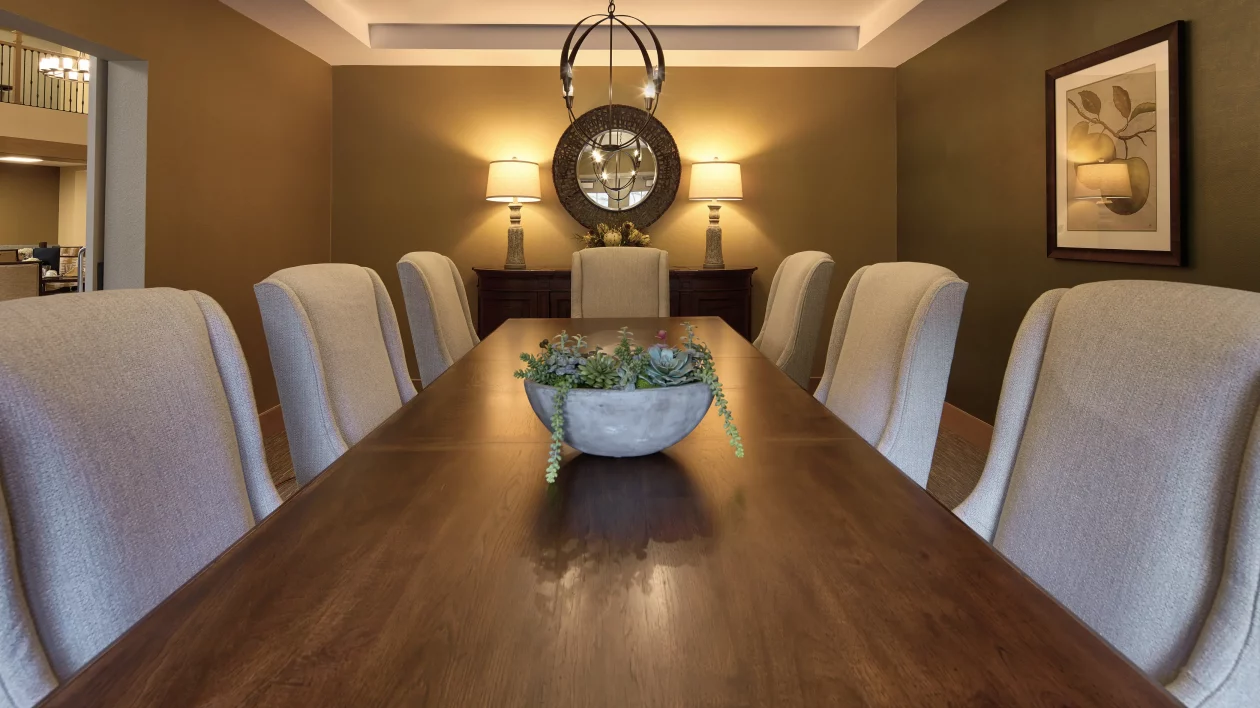 long table with chairs